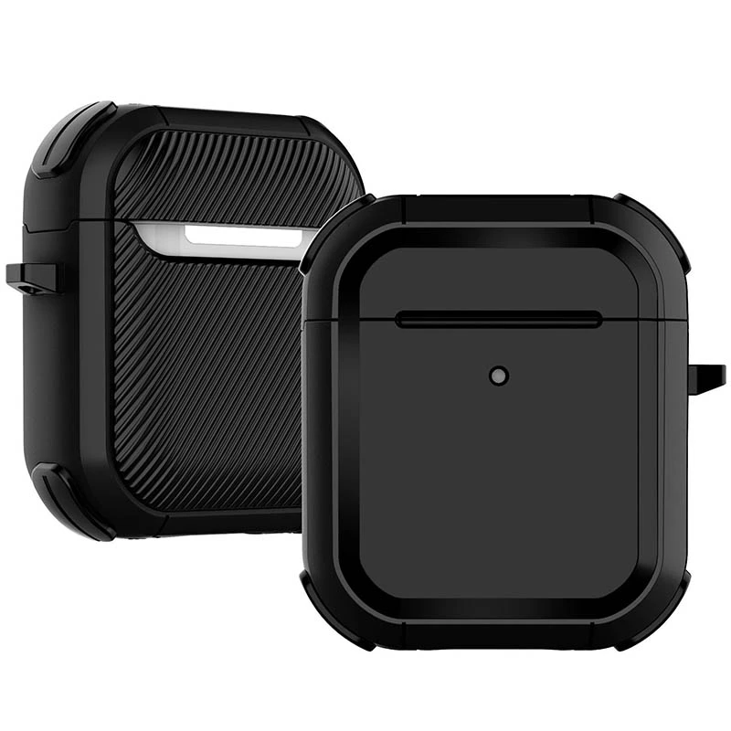 Футляр протиударний Black ed. для навушників Airpods 1/2, Black, Пластик, купити оптом з доставкою