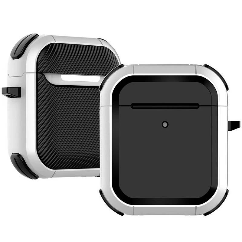 Футляр протиударний Black ed. для навушників Airpods 1/2, White, Пластик, купити оптом з доставкою