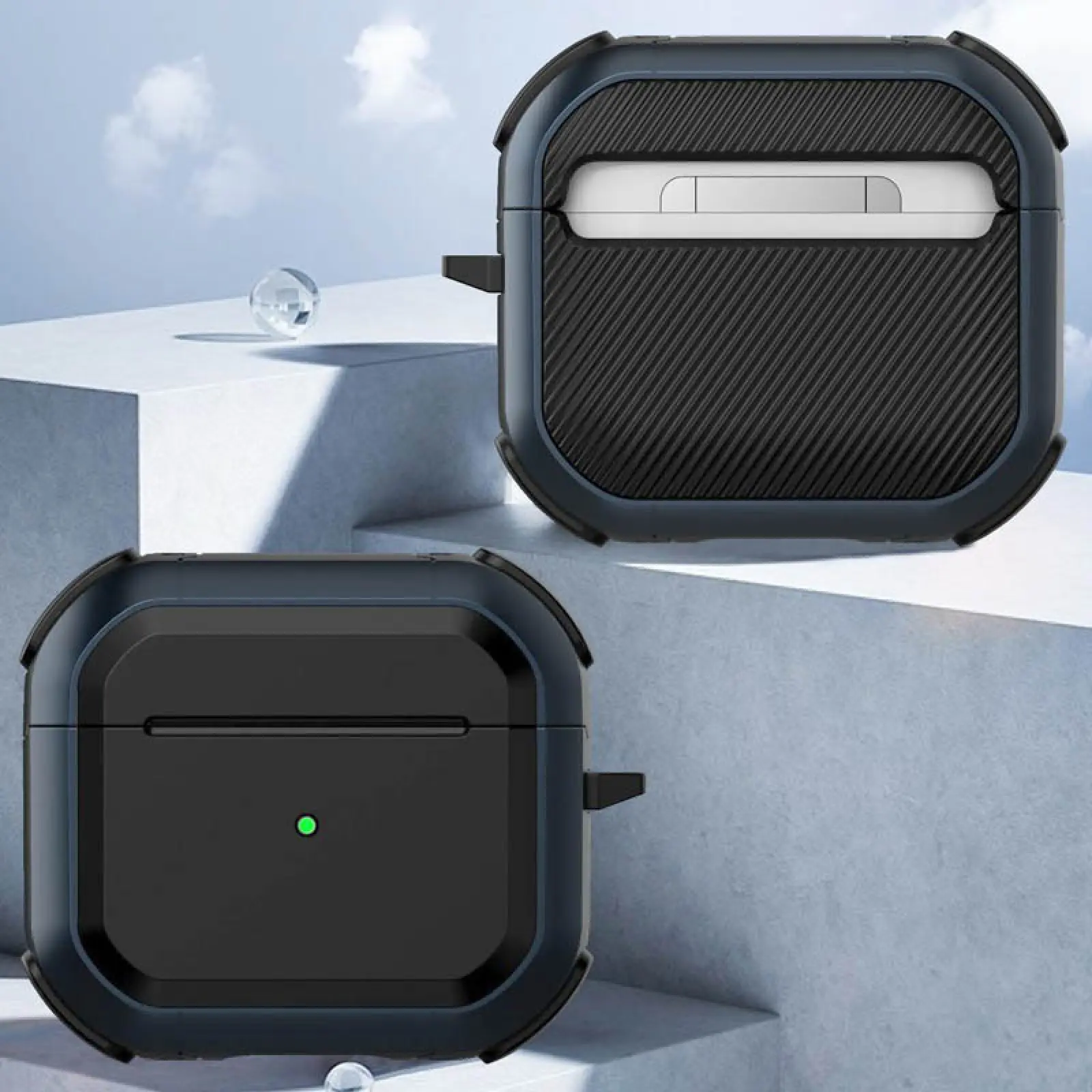 Футляр противоударный Black ed. для наушников Airpods 3, Blue 1, Пластик, купить оптом с доставкой