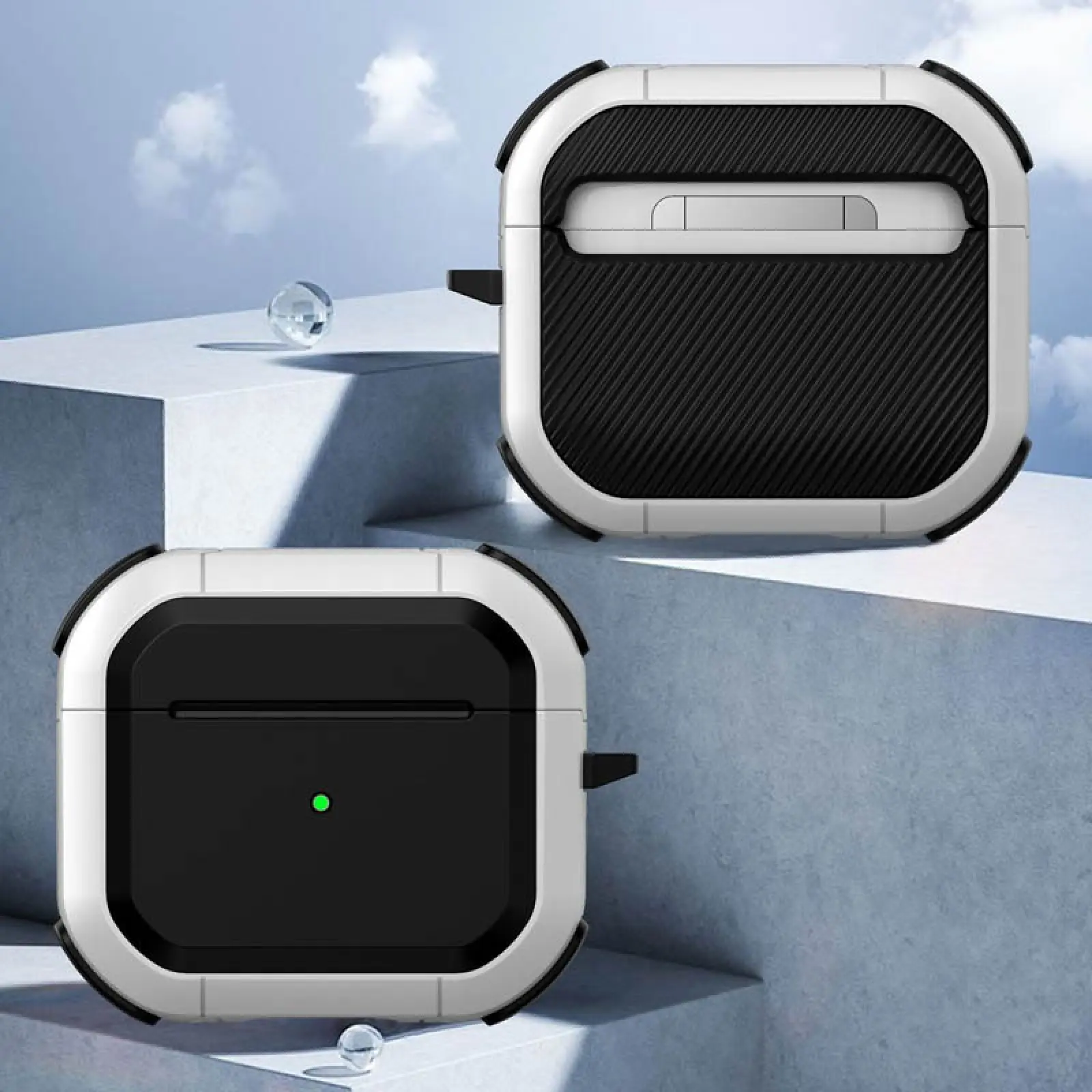Футляр протиударний Black ed. для навушників Airpods 3, White 1, Пластик, купити оптом з доставкою