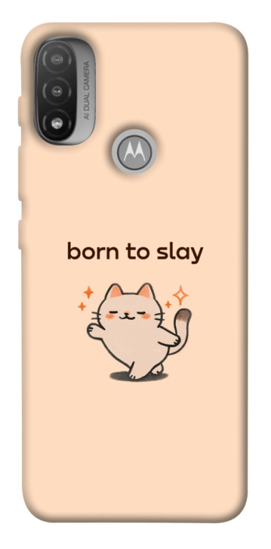 Чехол itsPrint Born to slay для Motorola Moto E20, надписи, купить оптом с доставкой