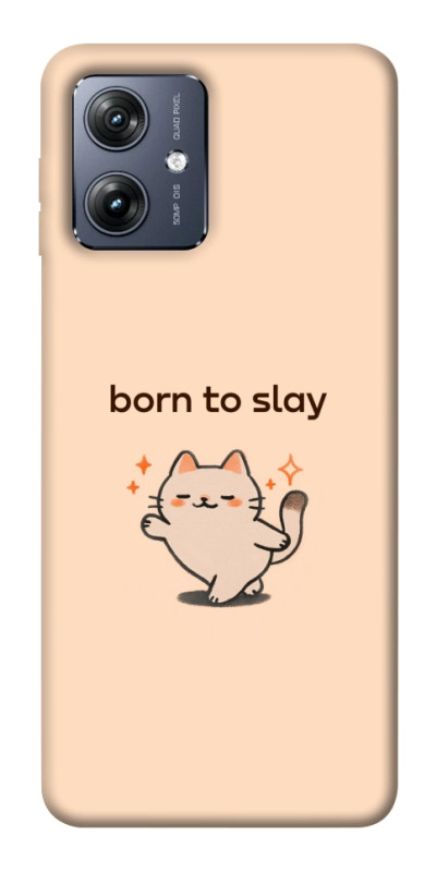 Чехол itsPrint Born to slay для Motorola Moto G54, надписи, купить оптом с доставкой