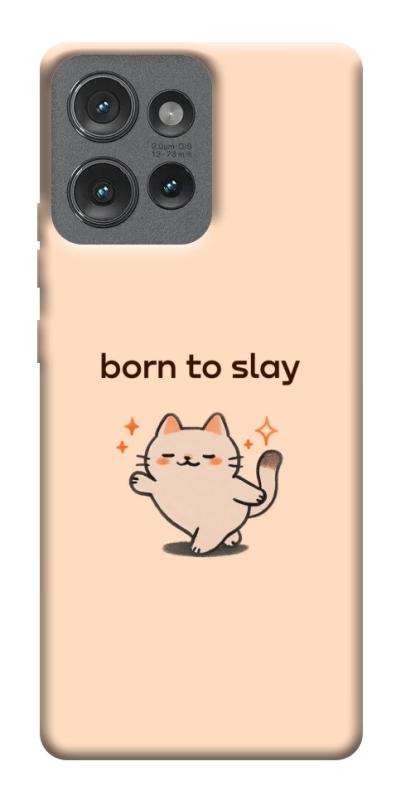 Чехол itsPrint Born to slay для Motorola Edge 50, надписи, купить оптом с доставкой