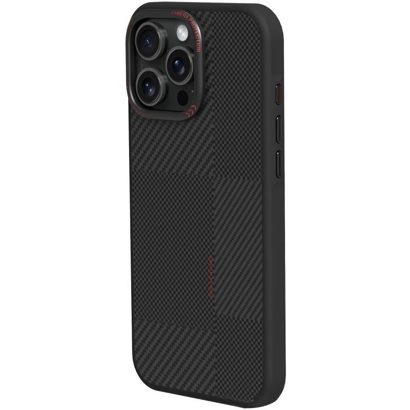 Чохол Monzo Carbon with MagSafe для Apple iPhone 16 Pro Max (6.9) | Metal Buttons на малюнкі №1