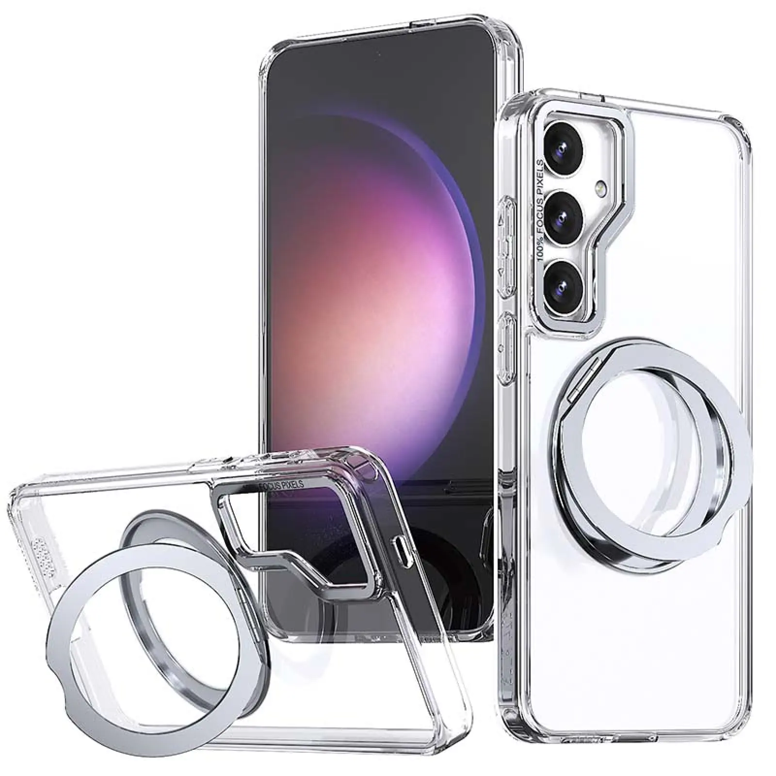 Чехол TPU+PC Aura Fold для Samsung Galaxy S24 FE, Transparent, TPU+PC, купить оптом с доставкой