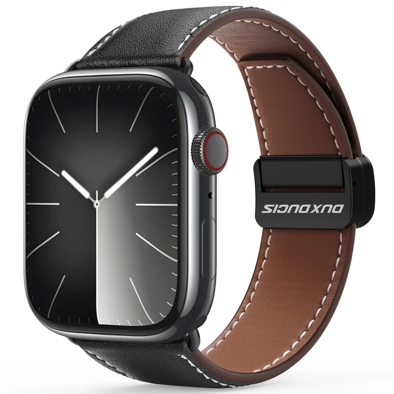 Ремешок Dux Ducis Genuine Leather для Apple Watch 38/40/41/42mm(ser.10), Black, Кожа, купить оптом с доставкой