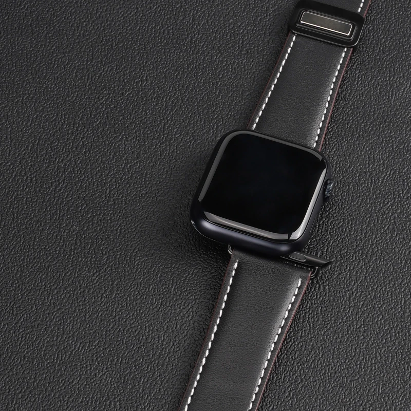 Ремешок Dux Ducis Genuine Leather для Apple Watch 38/40/41/42mm(ser.10), Black 2, Кожа, купить оптом с доставкой