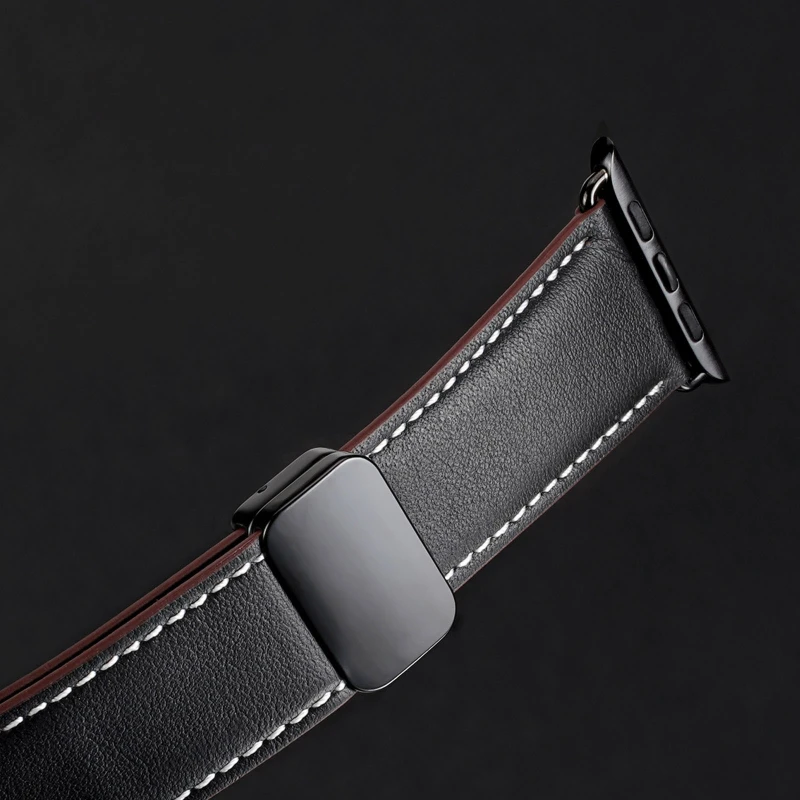 Ремешок Dux Ducis Genuine Leather для Apple Watch 38/40/41/42mm(ser.10), Black 3, Кожа, купить оптом с доставкой