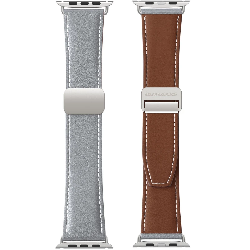 Ремешок Dux Ducis Genuine Leather для Apple Watch 38/40/41/42mm(ser.10), Grey 1, Кожа, купить оптом с доставкой