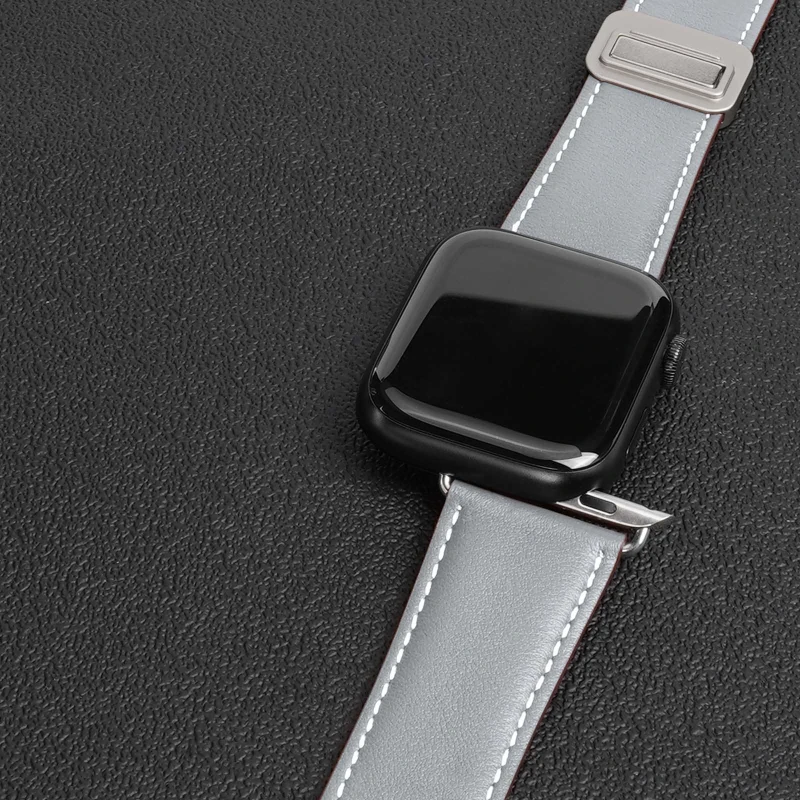 Ремешок Dux Ducis Genuine Leather для Apple Watch 38/40/41/42mm(ser.10), Grey 2, Кожа, купить оптом с доставкой