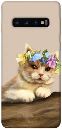 Чехол itsPrint Cat in flowers для Samsung Galaxy S10