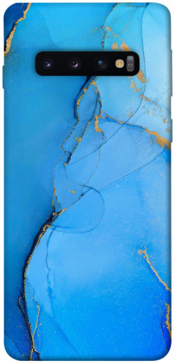 Чехол itsPrint Синий с золотом для Samsung Galaxy S10