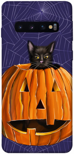 Чохол itsPrint Cat and pumpkin для Samsung Galaxy S10