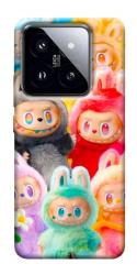 Чехол itsPrint Rainbow labubu для Xiaomi 14 Pro