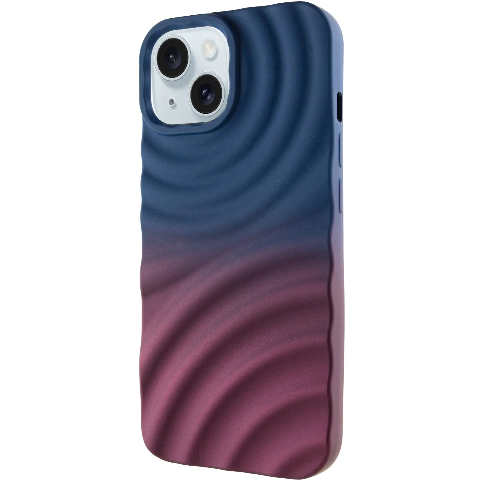 Чехол TPU ColorWave для Apple iPhone 15 (6.1") , Navy Blue / Plum, Силикон, купить оптом с доставкой