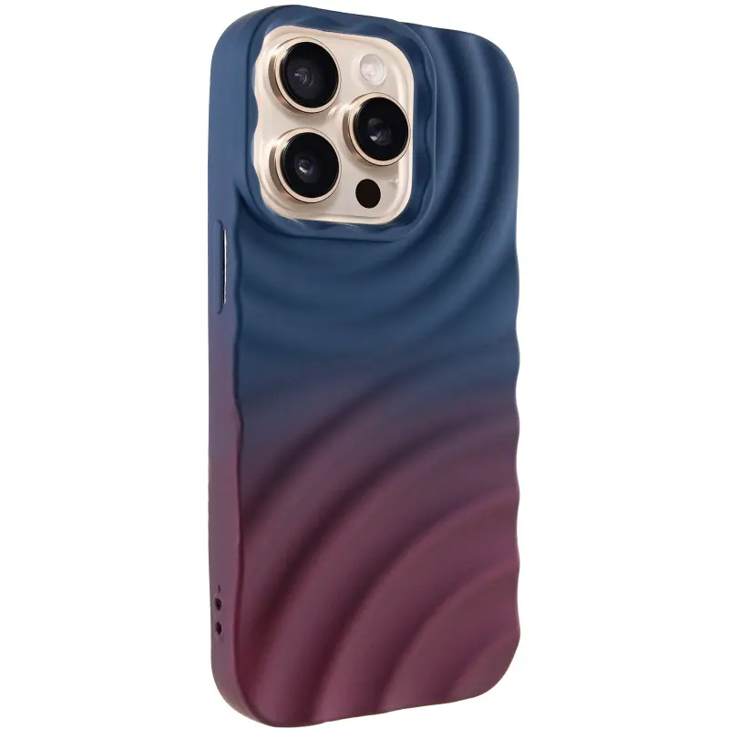 Чехол TPU ColorWave для Apple iPhone 15 Pro Max (6.7"), Navy Blue / Plum, Силикон, купить оптом с доставкой