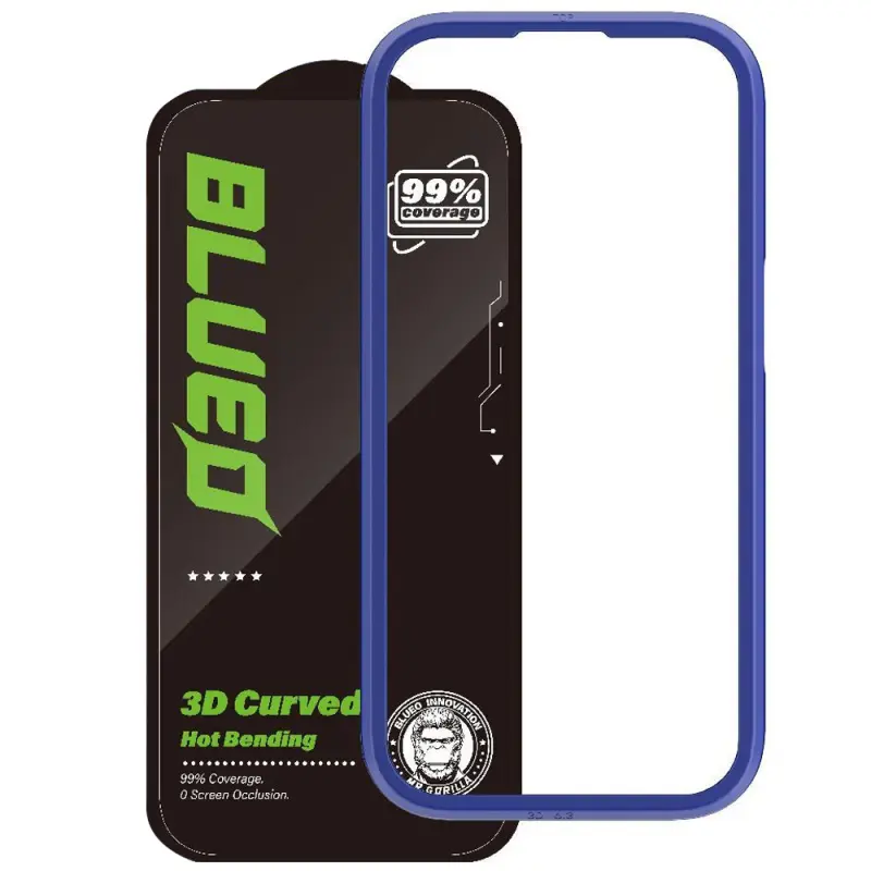 Защитное 3D стекло Blueo Hot Bending New для Apple iPhone 17 / 17 Pro / 16 Pro (6.3"), Черный 1, Закаленное стекло, купить оптом с доставкой