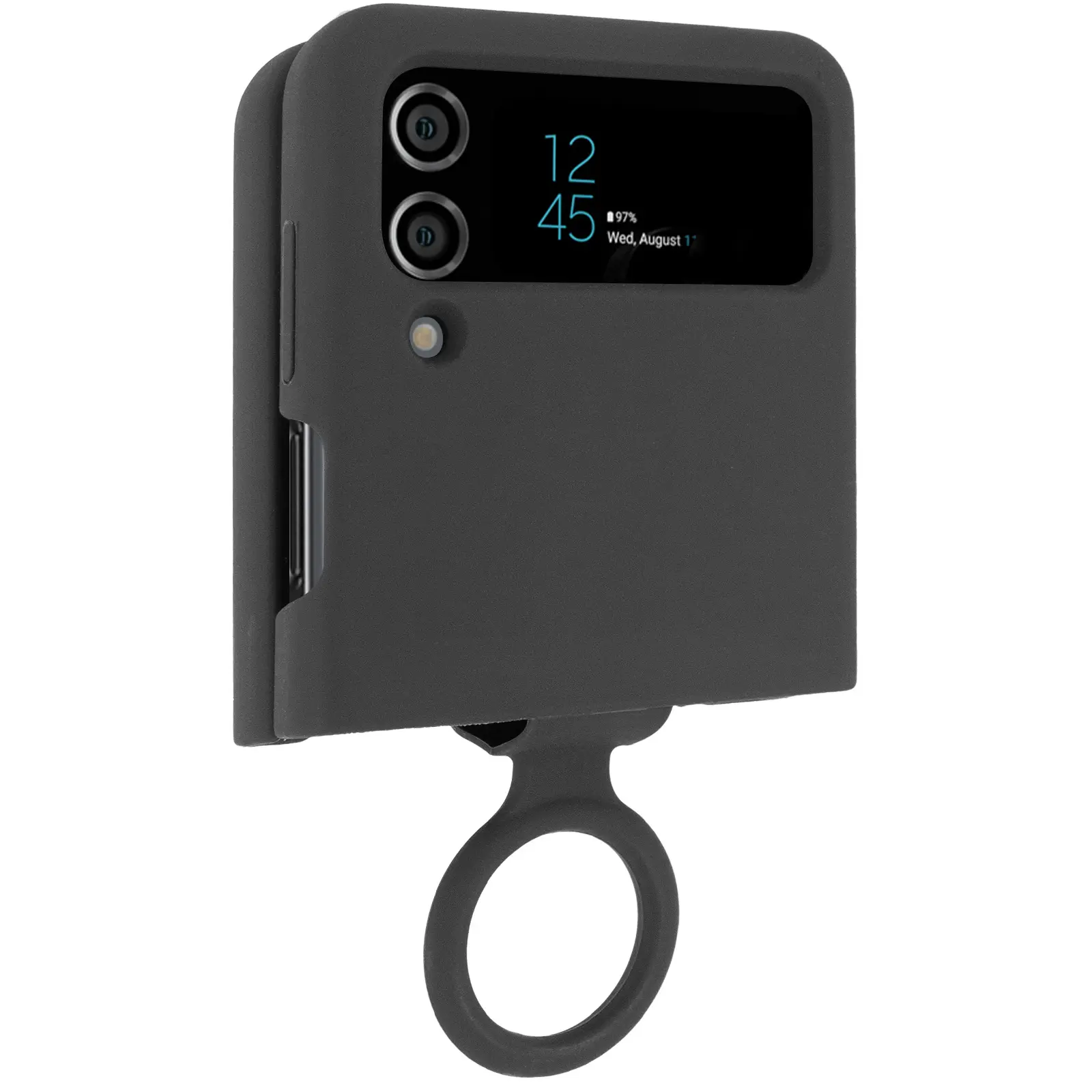 Чехол Foldables Silicone Cover Lakshmi (AAA) для Samsung Galaxy Z Flip4, Черный / Black, Силикон, купить оптом с доставкой