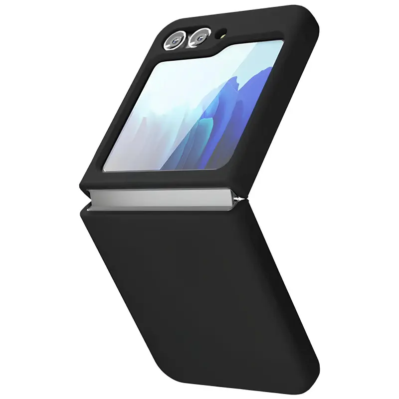 Чехол Foldables Silicone Cover Lakshmi (AAA) для Samsung Galaxy Z Flip5, Черный / Black 1, Силикон, купить оптом с доставкой