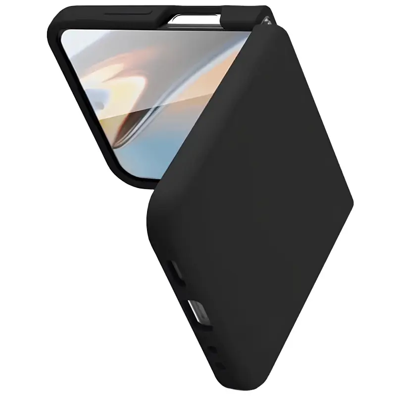 Чехол Foldables Silicone Cover Lakshmi (AAA) для Samsung Galaxy Z Flip5, Черный / Black 2, Силикон, купить оптом с доставкой