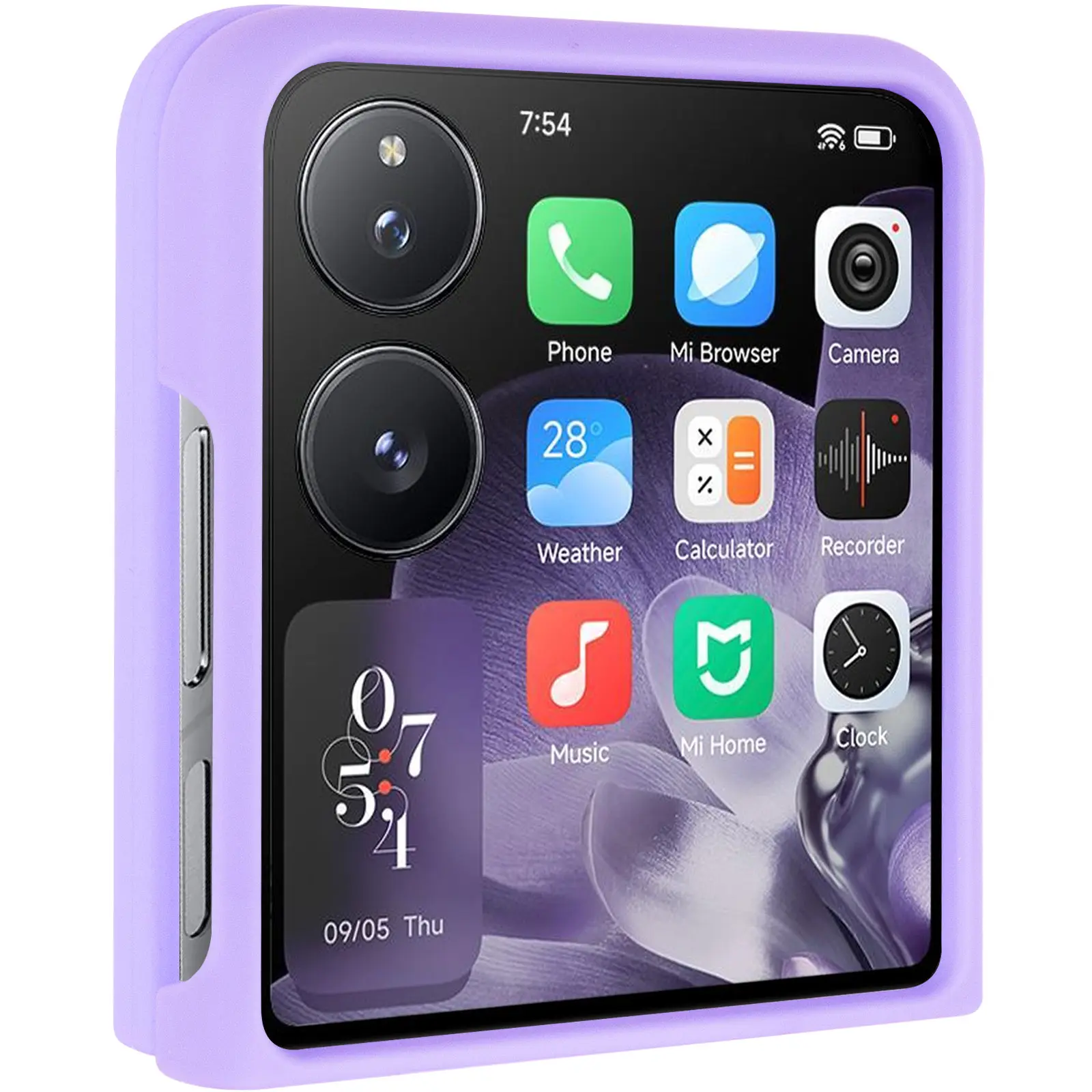 Чехол Foldables Silicone Cover Lakshmi (AAA) для Xiaomi Mix Flip 2, Сиреневый / Dasheen, Силикон, купить оптом с доставкой