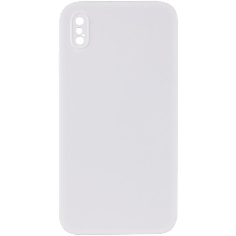 Чехол Silicone Case Square Full Camera Protective (AA) для Apple iPhone X (5.8) | Микрофибра на картинке №1