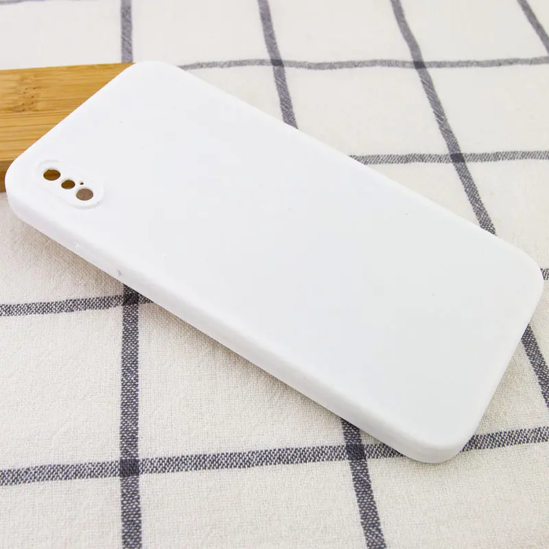 Чехол Silk Square Full Camera Protective (AA) NO LOGO для Apple iPhone X / XS (5.8"), Белый / White 1, Силикон, купить оптом с доставкой