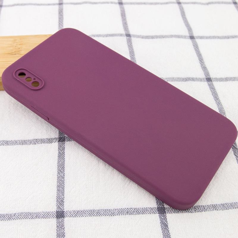 Чехол Silicone Case Square Full Camera Protective (AA) для Apple iPhone X (5.8) | Микрофибра на картинке №2