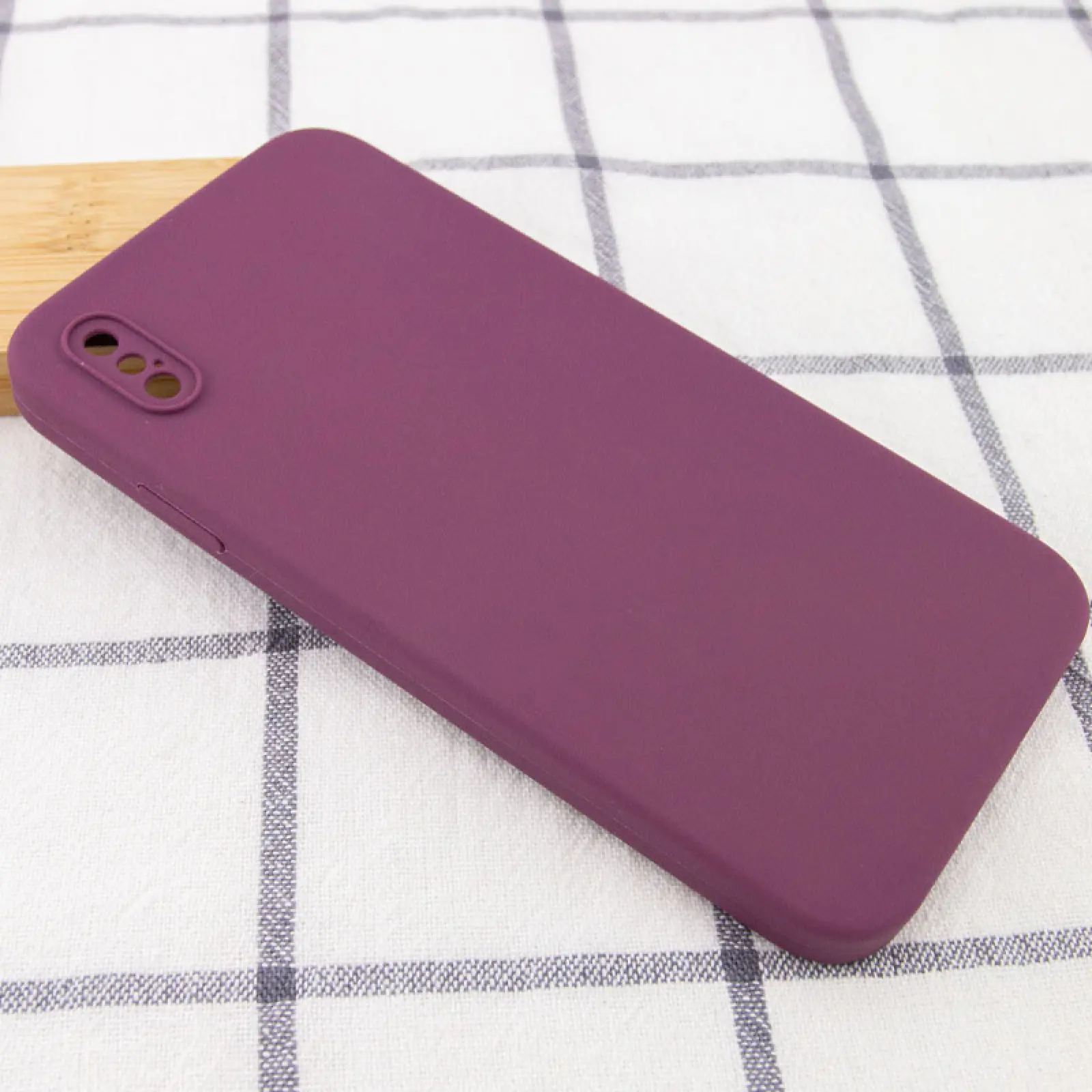 Чехол Silk Square Full Camera Protective (AA) NO LOGO для Apple iPhone X / XS (5.8"), Бордовый / Maroon 1, Силикон, купить оптом с доставкой