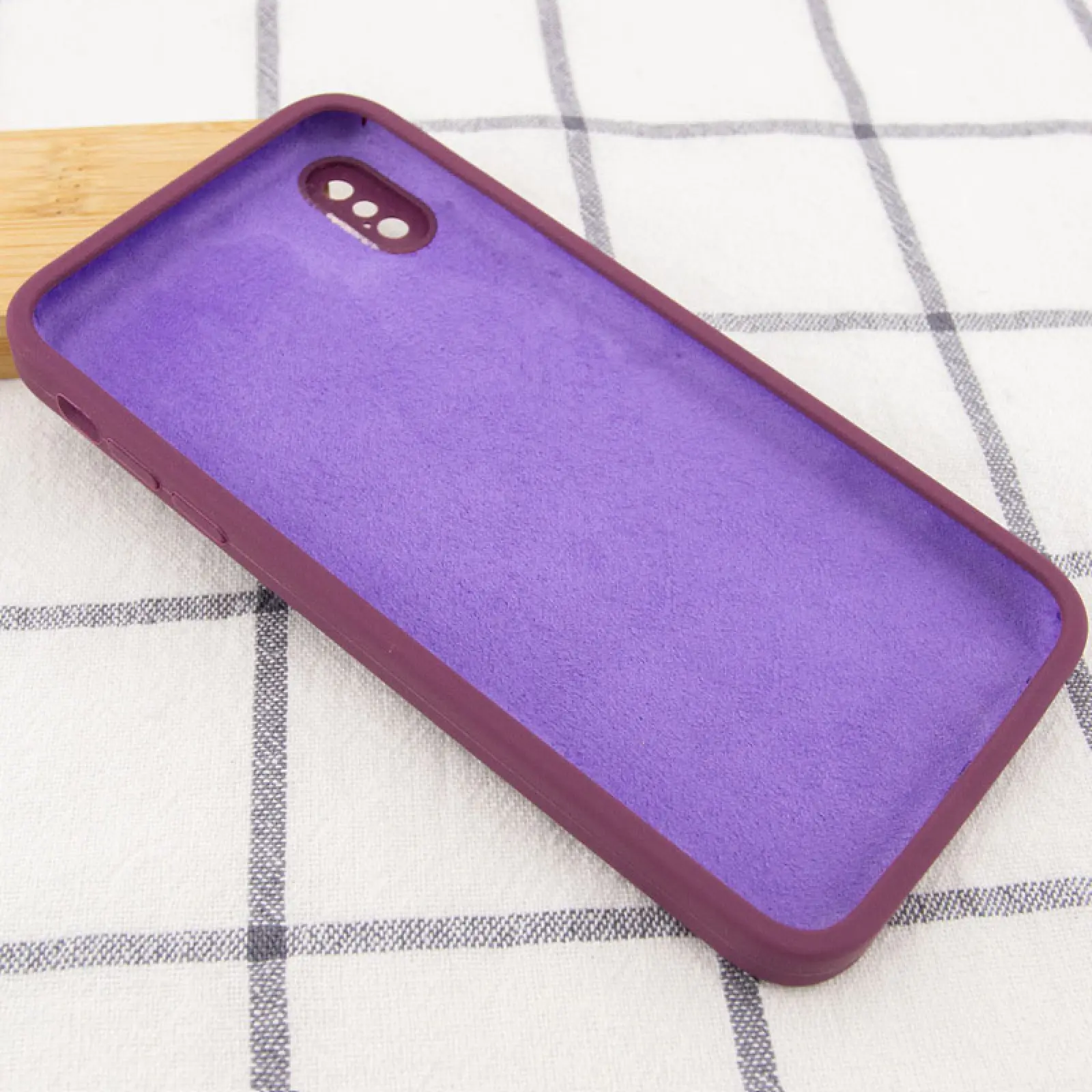 Чехол Silk Square Full Camera Protective (AA) NO LOGO для Apple iPhone X / XS (5.8"), Бордовый / Maroon 2, Силикон, купить оптом с доставкой