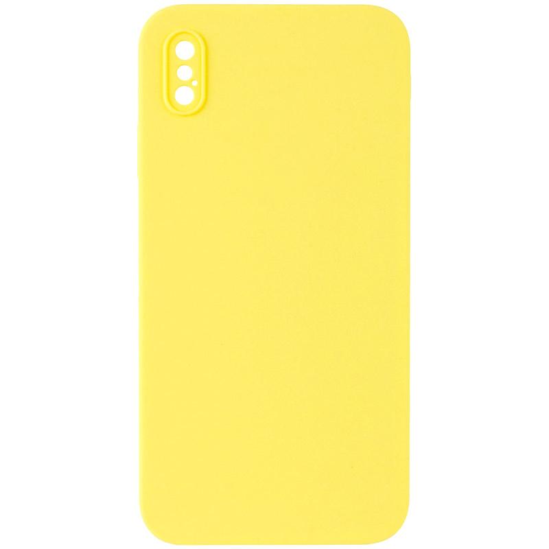 Чохол Silicone Case Square Full Camera Protective (AA) для Apple iPhone X (5.8) | Мікрофібра на малюнкі №1