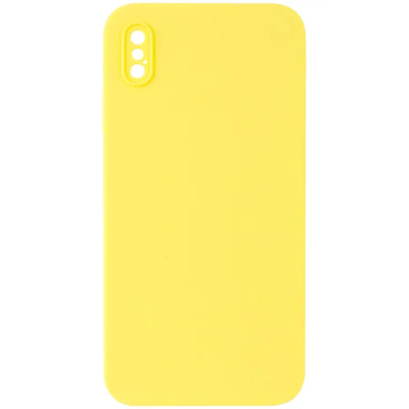 Чехол Silk Square Full Camera Protective (AA) NO LOGO для Apple iPhone X / XS (5.8"), Желтый / Yellow, Силикон, купить оптом с доставкой