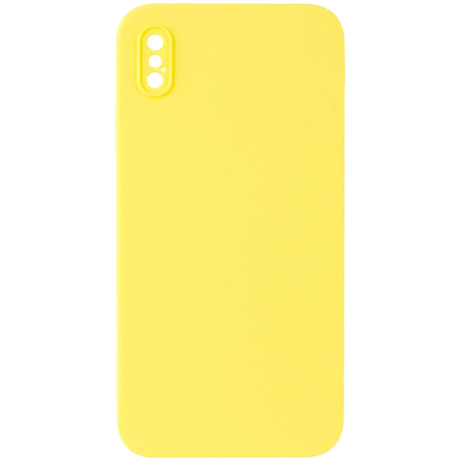 Чехол Silk Square Full Camera Protective (AA) NO LOGO для Apple iPhone X / XS (5.8"), Желтый / Yellow, Силикон, купить оптом с доставкой
