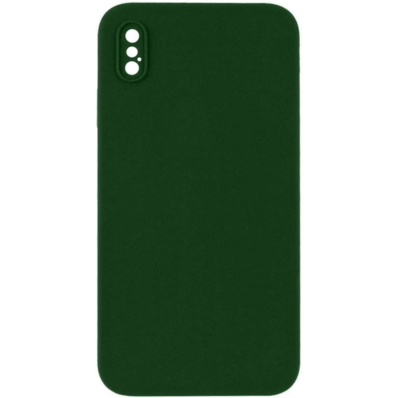 Чехол Silicone Case Square Full Camera Protective (AA) для Apple iPhone X (5.8) | Микрофибра на картинке №1