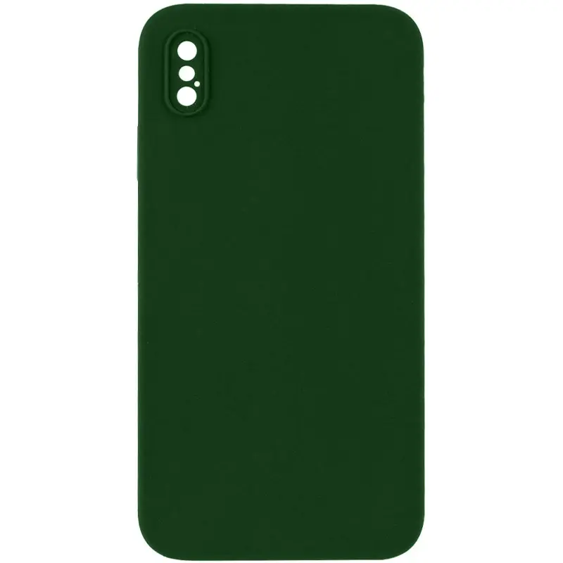 Чехол Silk Square Full Camera Protective (AA) NO LOGO для Apple iPhone X / XS (5.8"), Зеленый / Army green, Силикон, купить оптом с доставкой