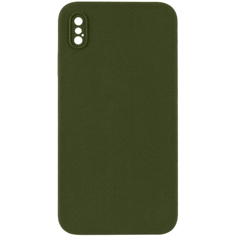 Чохол Silicone Case Square Full Camera Protective (AA) для Apple iPhone X (5.8) | Мікрофібра на малюнкі №1