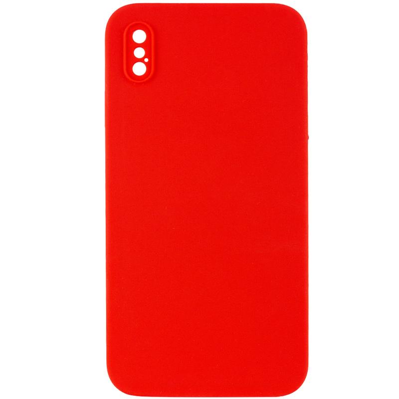 Чехол Silicone Case Square Full Camera Protective (AA) для Apple iPhone X (5.8) | Микрофибра на картинке №1