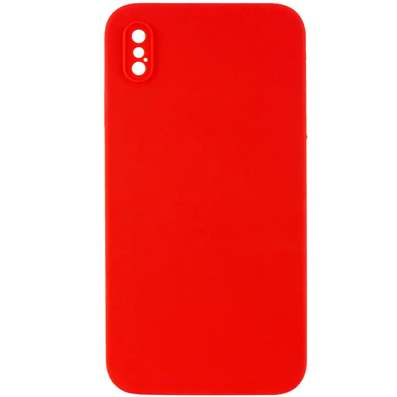 Чехол Silk Square Full Camera Protective (AA) NO LOGO для Apple iPhone X / XS (5.8"), Красный / Red, Силикон, купить оптом с доставкой