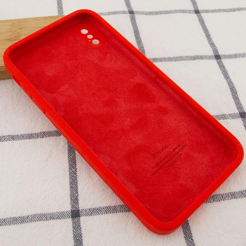 Чехол Silicone Case Square Full Camera Protective (AA) для Apple iPhone X (5.8) | Микрофибра на картинке №3