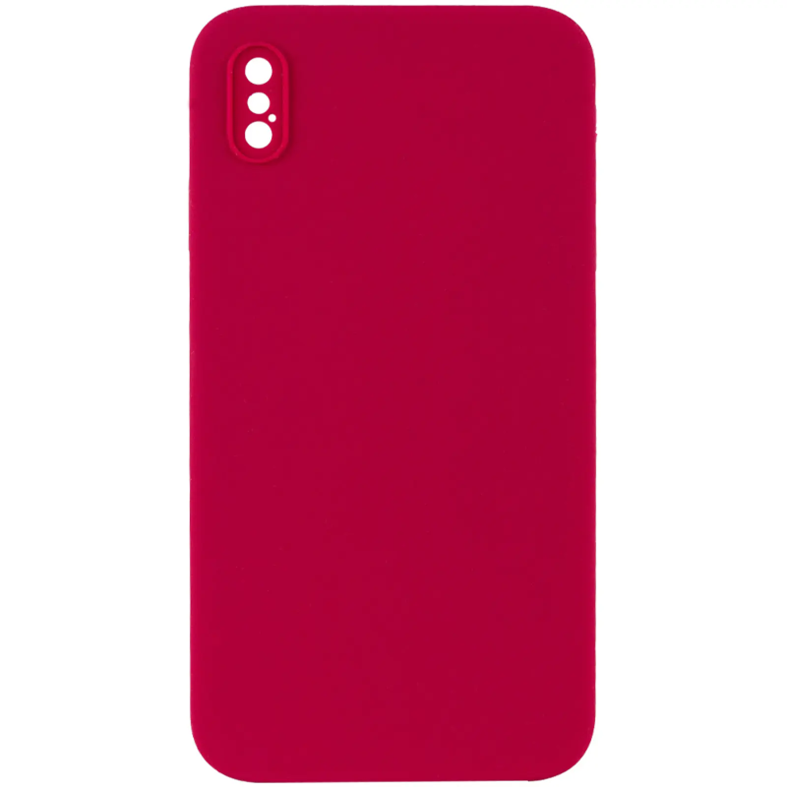 Чехол Silk Square Full Camera Protective (AA) NO LOGO для Apple iPhone X / XS (5.8"), Красный / Rose Red, Силикон, купить оптом с доставкой