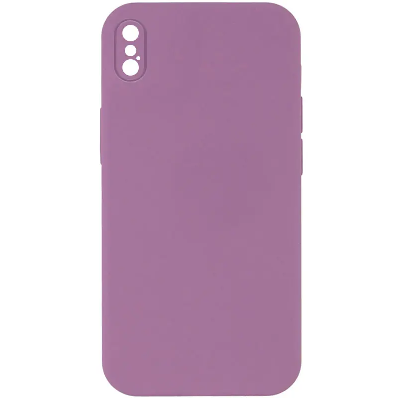 Чехол Silk Square Full Camera Protective (AA) NO LOGO для Apple iPhone X / XS (5.8"), Лиловый / Lilac Pride, Силикон, купить оптом с доставкой