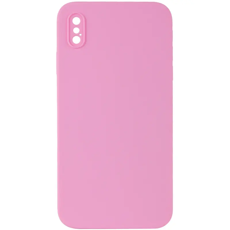 Чехол Silk Square Full Camera Protective (AA) NO LOGO для Apple iPhone X / XS (5.8"), Розовый / Light pink, Силикон, купить оптом с доставкой