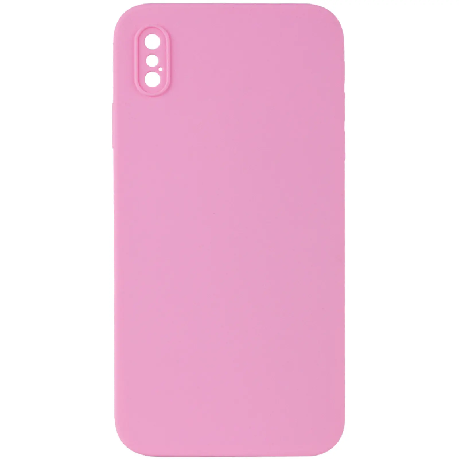Чехол Silk Square Full Camera Protective (AA) NO LOGO для Apple iPhone X / XS (5.8"), Розовый / Light pink, Силикон, купить оптом с доставкой