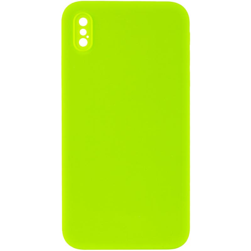 Чохол Silicone Case Square Full Camera Protective (AA) для Apple iPhone X (5.8) | Мікрофібра на малюнкі №1