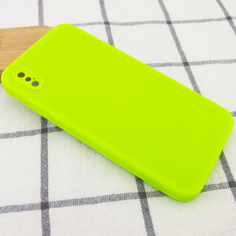 Чохол Silicone Case Square Full Camera Protective (AA) для Apple iPhone X (5.8) | Мікрофібра на малюнкі №2
