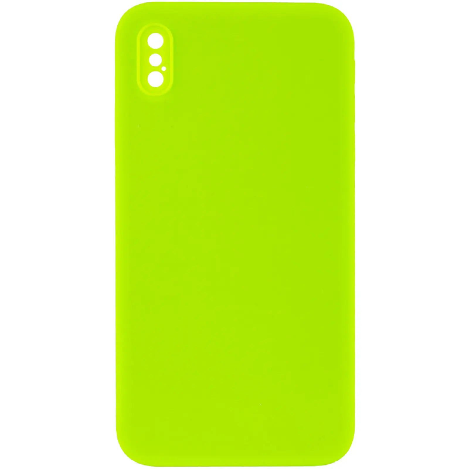 Чехол Silk Square Full Camera Protective (AA) NO LOGO для Apple iPhone X / XS (5.8"), Салатовый / Neon green, Силикон, купить оптом с доставкой