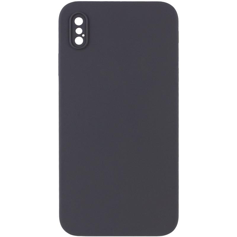 Чехол Silicone Case Square Full Camera Protective (AA) для Apple iPhone X (5.8) | Микрофибра на картинке №1