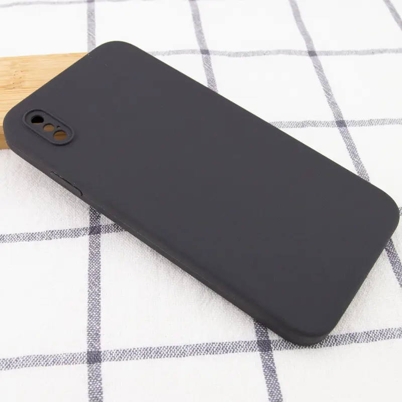 Чехол Silk Square Full Camera Protective (AA) NO LOGO для Apple iPhone X / XS (5.8"), Серый / Dark Gray 1, Силикон, купить оптом с доставкой