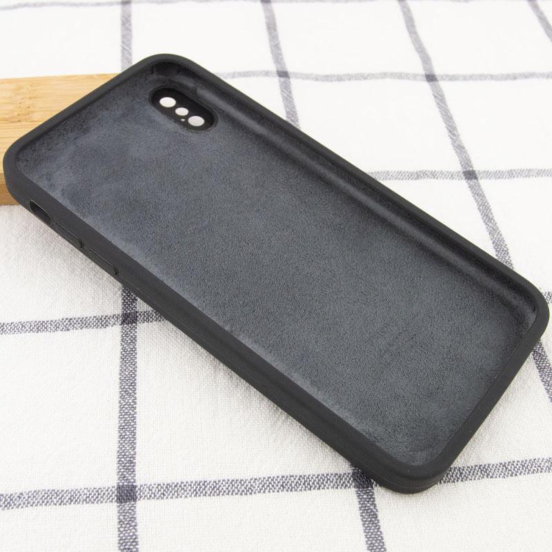Чехол Silicone Case Square Full Camera Protective (AA) для Apple iPhone X (5.8) | Микрофибра на картинке №3
