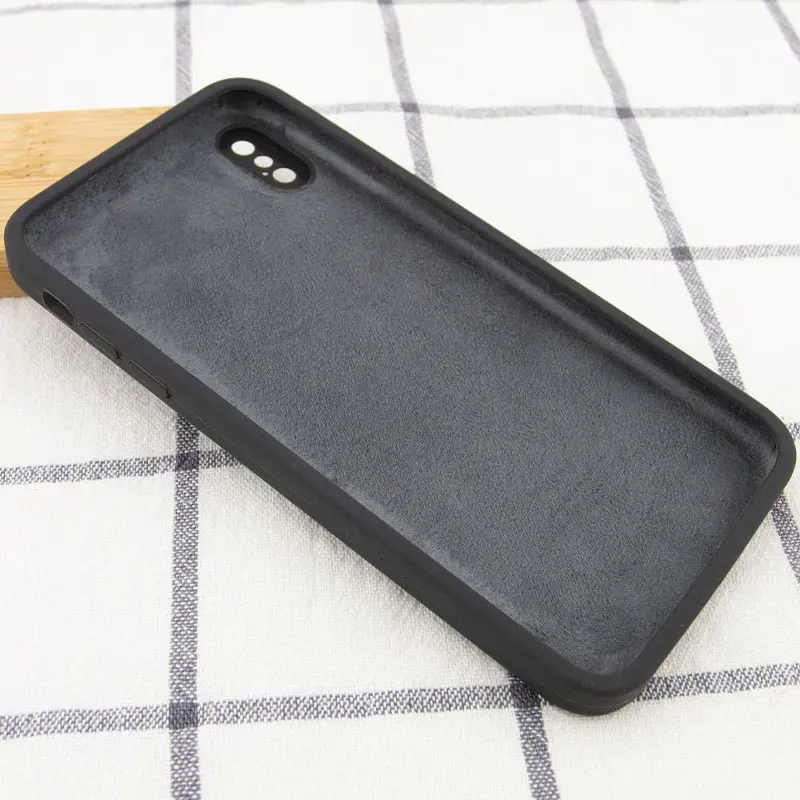Чехол Silk Square Full Camera Protective (AA) NO LOGO для Apple iPhone X / XS (5.8"), Серый / Dark Gray 2, Силикон, купить оптом с доставкой